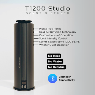 T1200 Studio Scent Diffuser +1 Fragrance TRUTH Inspired by Cabana | Ritz Carlton Hotel & 1 Fragrance LIGHT Scent Oil for Diffusers (2 Fl Oz | 2 Pack)